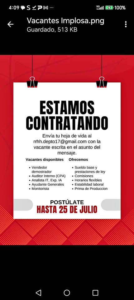 Se solicita personal